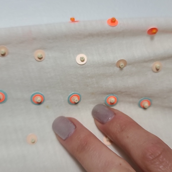 J. CREW Stacked Sequin 100% Cotton Sleeveless Tank Top in Cream Size XXS - Picture 15 of 16